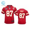 Travis Kelce 87 Kansas City Chiefs Super Bowl Lvii Game Jersey Youth Red stylepulseusa 1