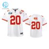 Justin Reid 20 Kansas City Chiefs Super Bowl Lvii Game Jersey Youth White stylepulseusa 1