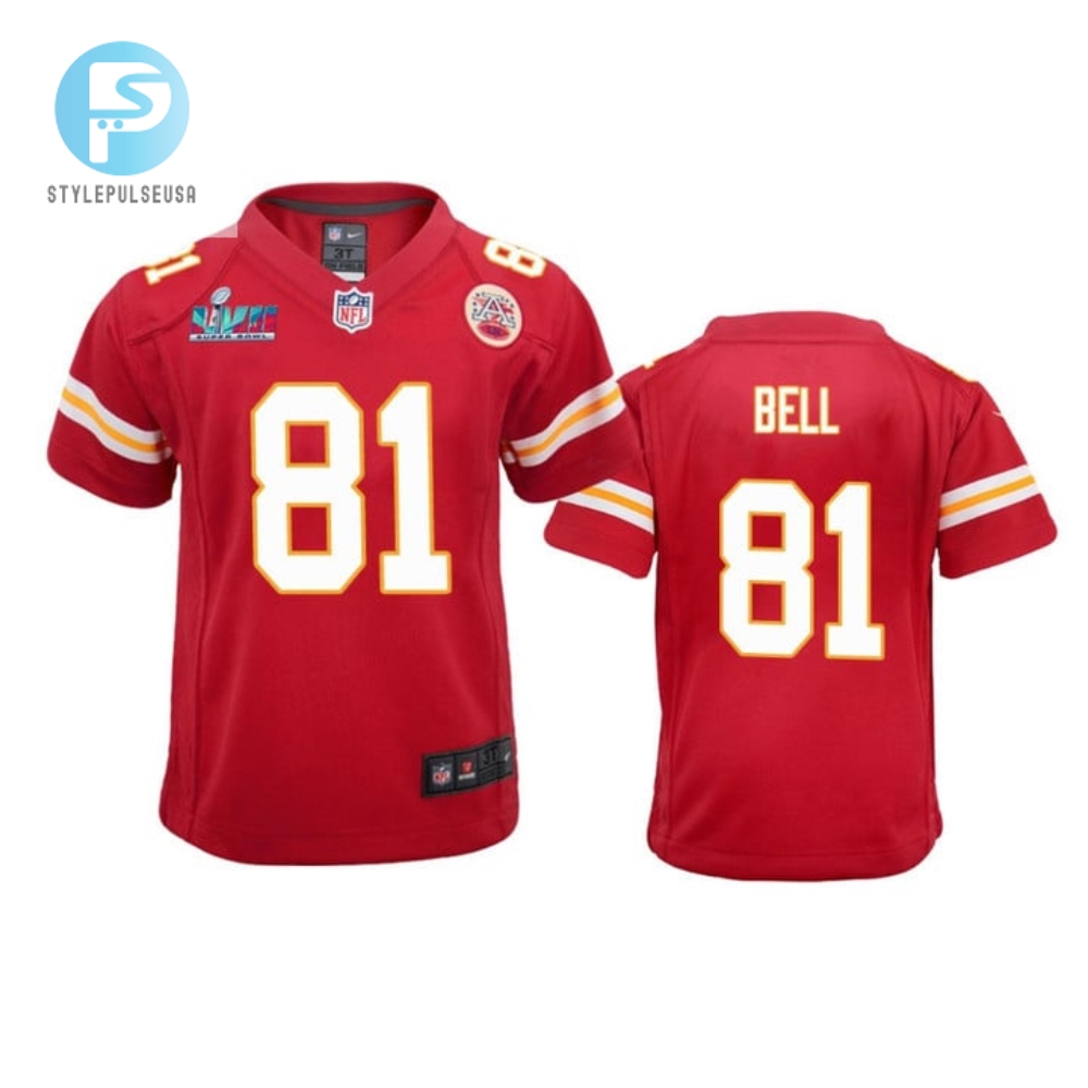 Blake Bell 81 Kansas City Chiefs Super Bowl Lvii Game Jersey Youth Red stylepulseusa 1