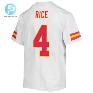 Rashee Rice 4 Kansas City Chiefs Game Jersey Youth White stylepulseusa 1 2