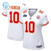 Isiah Pacheco 10 Kansas City Chiefs Womens Super Bowl Lvii Patch Away Game Jersey White stylepulseusa 1