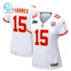 Patrick Mahomes 15 Kansas City Chiefs Womens Super Bowl Lvii Patch Away Game Jersey White stylepulseusa 1