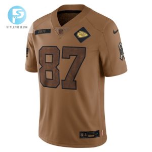 Travis Kelce 87 Kansas City Chiefs 2023 Salute To Service Limited Jersey Brown stylepulseusa 1 1