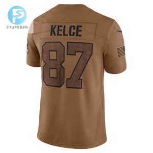 Travis Kelce 87 Kansas City Chiefs 2023 Salute To Service Limited Jersey Brown stylepulseusa 1 2