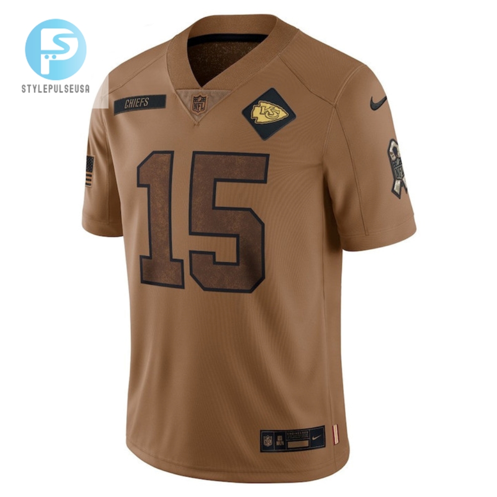 Patrick Mahomes 15 Kansas City Chiefs 2023 Salute To Service Limited Jersey  Brown 