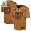 Travis Kelce 87 Kansas City Chiefs 2023 Salute To Service Limited Youth Jersey Brown stylepulseusa 1