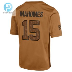 Patrick Mahomes 15 Kansas City Chiefs 2023 Salute To Service Limited Youth Jersey Brown stylepulseusa 1 2