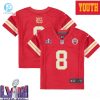 Justyn Ross 8 Kansas City Chiefs Super Bowl Lviii Youth Home Game Jersey Red stylepulseusa 1