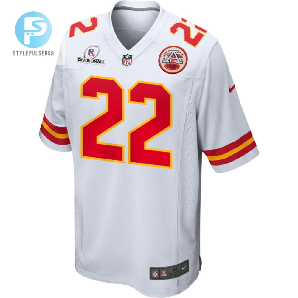 Trent Mcduffie 22 Kansas City Chiefs 2024 Divisional Patch Game Men Jersey  White 