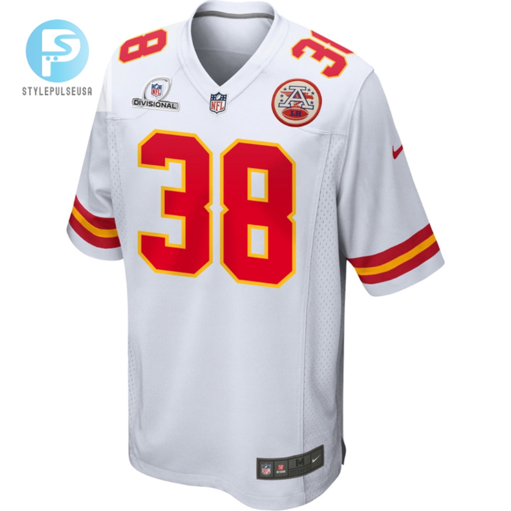 Lamical Perine 29 Kansas City Chiefs 2024 Divisional Patch Game Men Jersey  White 