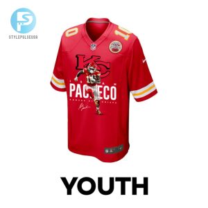 Isiah Pacheco 10 Kansas City Chiefs Signed Running Back Game Youth Jersey Red stylepulseusa 1 2