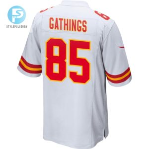 Izaiah Gathings 85 Kansas City Chiefs 2024 Divisional Patch Game Men Jersey White stylepulseusa 1 2