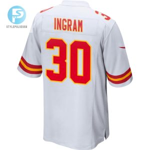 Keaontay Ingram 30 Kansas City Chiefs 2024 Divisional Patch Game Men Jersey White stylepulseusa 1 2