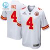 Rashee Rice 4 Kansas City Chiefs 2024 Divisional Patch Game Men Jersey White stylepulseusa 1