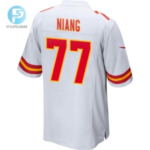 Lucas Niang 77 Kansas City Chiefs 2024 Divisional Patch Game Men Jersey White stylepulseusa 1 2