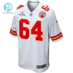 Wanya Morris 64 Kansas City Chiefs 2024 Divisional Patch Game Men Jersey White stylepulseusa 1 1