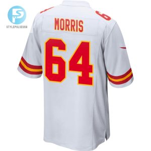 Wanya Morris 64 Kansas City Chiefs 2024 Divisional Patch Game Men Jersey White stylepulseusa 1 2