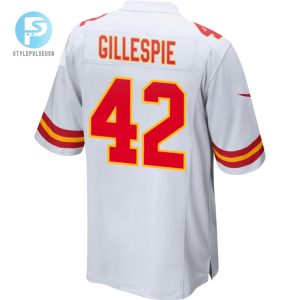 Tyree Gillespie 42 Kansas City Chiefs 2024 Divisional Patch Game Men Jersey White stylepulseusa 1 2