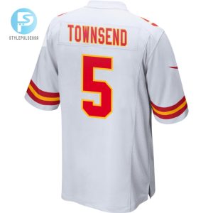 Tommy Townsend 5 Kansas City Chiefs 2024 Divisional Patch Game Men Jersey White stylepulseusa 1 2