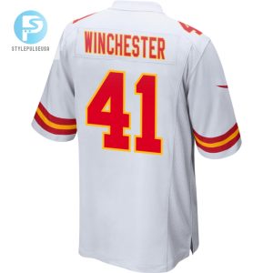 James Winchester 41 Kansas City Chiefs 2024 Divisional Patch Game Men Jersey White stylepulseusa 1 2