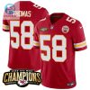 Derrick Thomas 58 Kansas City Chiefs 2023 Afc West Champions Patch Game Men Jersey Red stylepulseusa 1