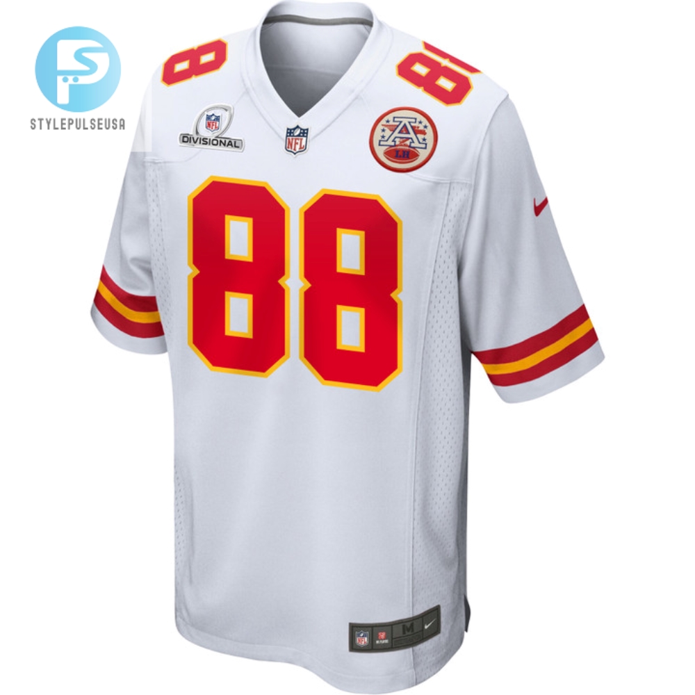 Jody Fortson 88 Kansas City Chiefs 2024 Divisional Patch Game Men Jersey  White 