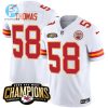 Derrick Thomas 58 Kansas City Chiefs 2023 Afc West Champions Patch Game Men Jersey White stylepulseusa 1