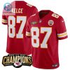 Travis Kelce 87 Kansas City Chiefs 2023 Afc West Champions Patch Game Men Jersey Red stylepulseusa 1