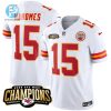 Patrick Mahomes 15 Kansas City Chiefs 2023 Afc West Champions Patch Game Men Jersey White stylepulseusa 1