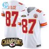 Travis Kelce 87 Kansas City Chiefs 2023 Afc West Champions Patch Game Men Jersey White stylepulseusa 1