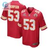 Bj Thompson 53 Kansas City Chiefs 2023 Playoffs Patch Game Men Jersey Red stylepulseusa 1