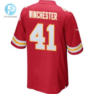 James Winchester 41 Kansas City Chiefs 2023 Playoffs Patch Game Men Jersey Red stylepulseusa 1 2