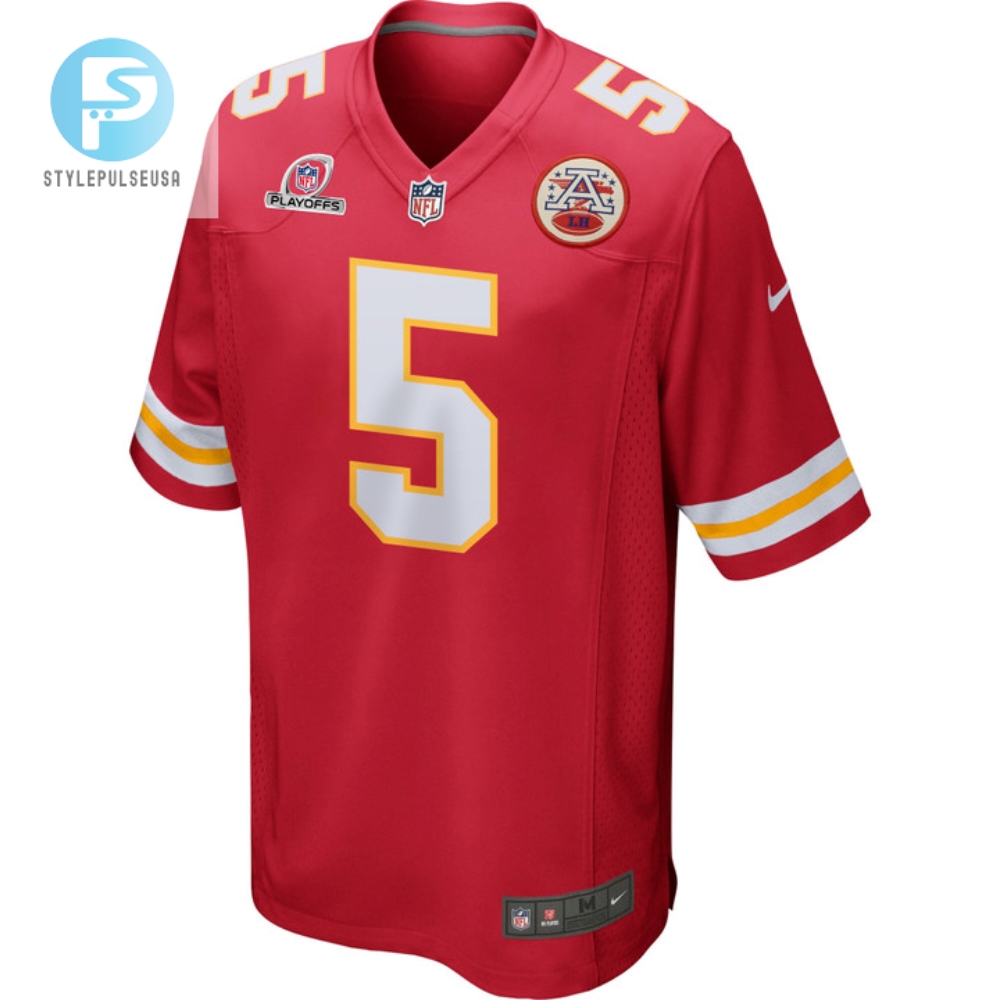 Tommy Townsend 5 Kansas City Chiefs 2023 Playoffs Patch Game Men Jersey  Red 
