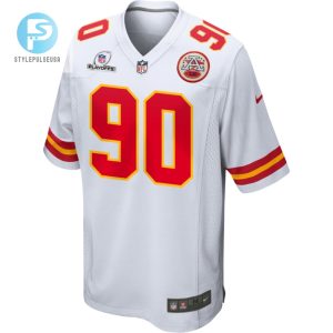 Charles Omenihu 90 Kansas City Chiefs 2023 Playoffs Patch Game Men Jersey White stylepulseusa 1 2