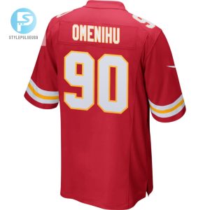 Charles Omenihu 90 Kansas City Chiefs 2023 Playoffs Patch Game Men Jersey Red stylepulseusa 1 2