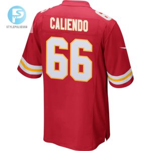 Mike Caliendo 66 Kansas City Chiefs 2023 Playoffs Patch Game Men Jersey Red stylepulseusa 1 2