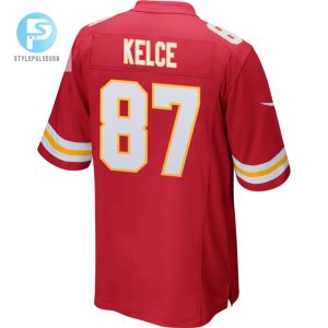 Travis Kelce 87 Kansas City Chiefs 2023 Playoffs Patch Game Men Jersey Red stylepulseusa 1 2