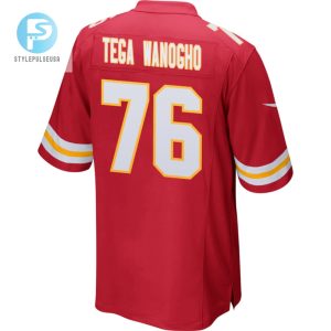 Prince Tega Wanogho 76 Kansas City Chiefs 2023 Playoffs Patch Game Men Jersey Red stylepulseusa 1 2