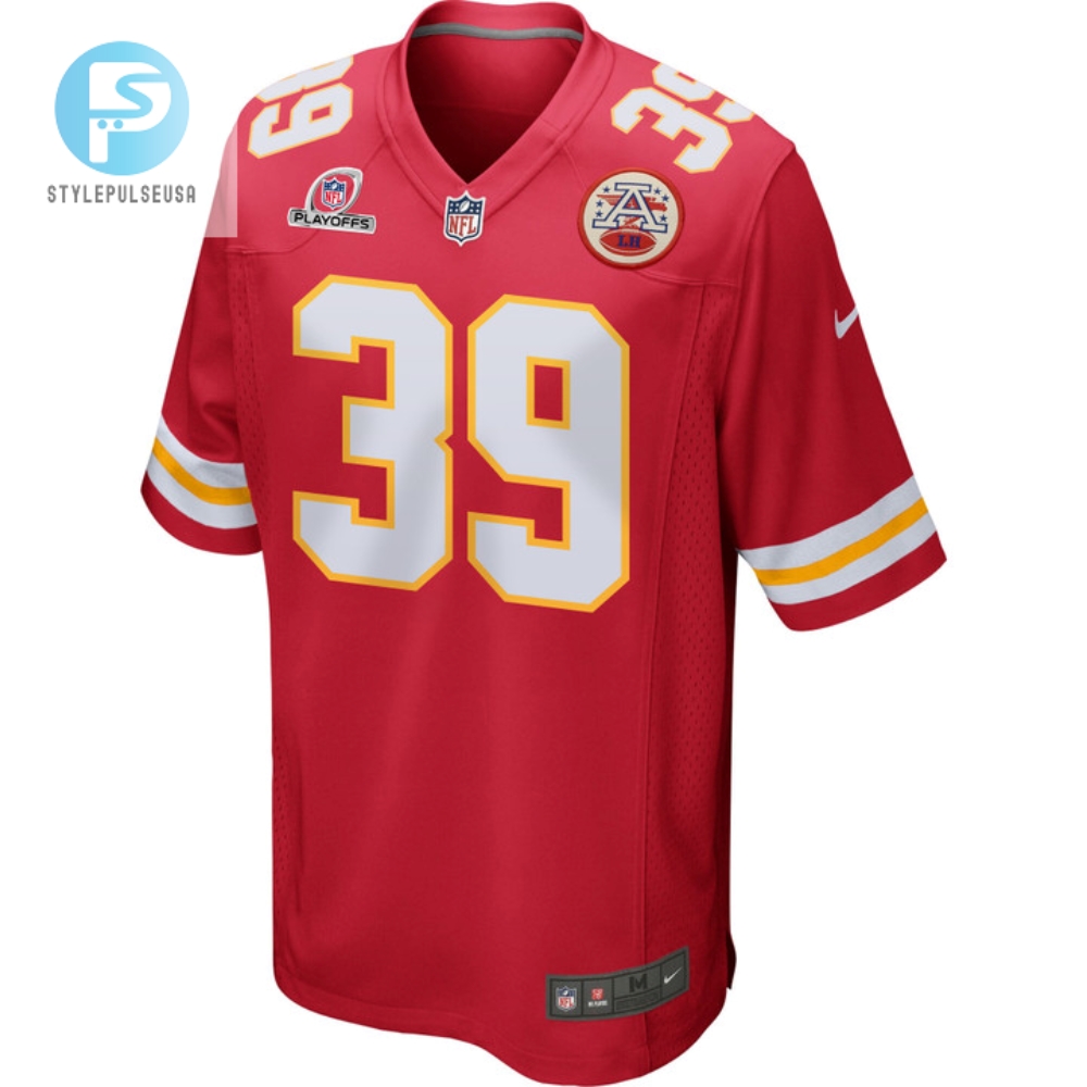 Keith Taylor 39 Kansas City Chiefs 2023 Playoffs Patch Game Men Jersey  Red 