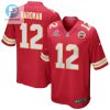 Mecole Hardman 12 Kansas City Chiefs 2023 Playoffs Patch Game Men Jersey Red stylepulseusa 1