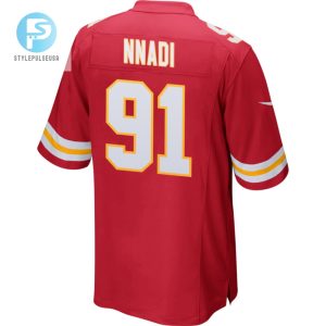 Derrick Nnadi 91 Kansas City Chiefs 2023 Playoffs Patch Game Men Jersey Red stylepulseusa 1 2