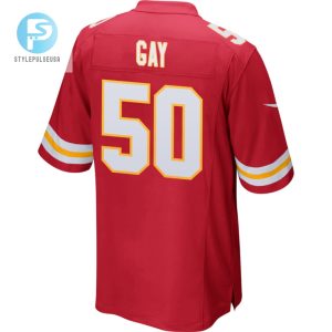 Willie Gay 50 Kansas City Chiefs 2023 Playoffs Patch Game Men Jersey Red stylepulseusa 1 2