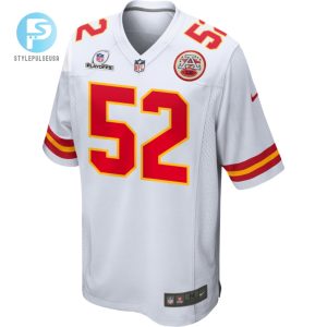 Creed Humphrey 52 Kansas City Chiefs 2023 Playoffs Patch Game Men Jersey White stylepulseusa 1 2