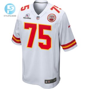 Darian Kinnard 75 Kansas City Chiefs 2023 Playoffs Patch Game Men Jersey White stylepulseusa 1 2