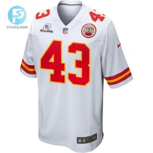 Jack Cochrane 43 Kansas City Chiefs 2023 Playoffs Patch Game Men Jersey White stylepulseusa 1 2