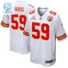 Darius Harris 59 Kansas City Chiefs 2023 Playoffs Patch Game Men Jersey White stylepulseusa 1