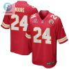 Skyy Moore 24 Kansas City Chiefs 2023 Playoffs Patch Game Men Jersey Red stylepulseusa 1