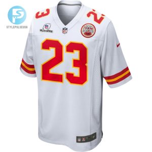 Drue Tranquill 23 Kansas City Chiefs 2023 Playoffs Patch Game Men Jersey White stylepulseusa 1 2