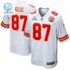 Travis Kelce 87 Kansas City Chiefs 2023 Playoffs Patch Game Men Jersey White stylepulseusa 1