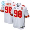 Tershawn Wharton 98 Kansas City Chiefs 2023 Playoffs Patch Game Men Jersey White stylepulseusa 1